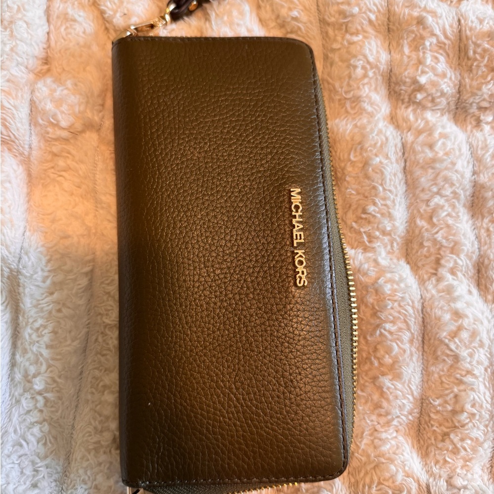 Michael Kors Dark Green Leather Wallet